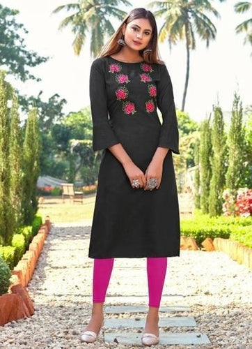 Black Georgette Indian Ethnic kurti with dupata