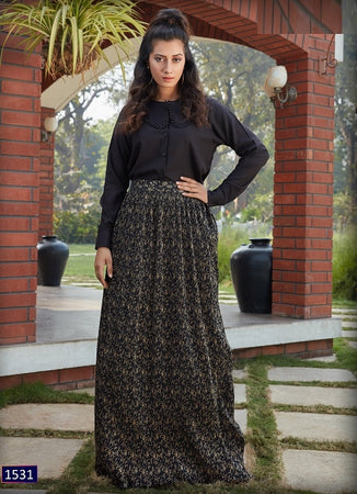 Black Georgette Indian Ethnic kurti with dupata