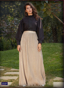 Black Georgette Indian Ethnic kurti with dupata