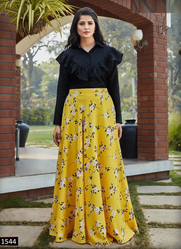 Black Georgette Indian Ethnic kurti with dupata