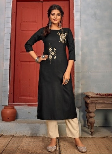 Black Georgette Indian Ethnic kurti with dupata