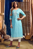 Aqua Georgette Indian Ethnic kurti with dupata