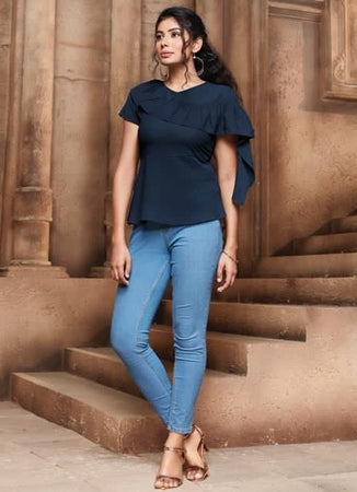 Black Georgette Indian Ethnic kurti with dupata