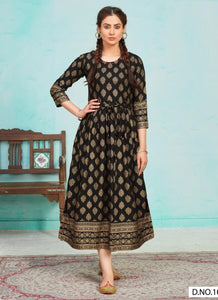 Black Georgette Indian Ethnic kurti with dupata