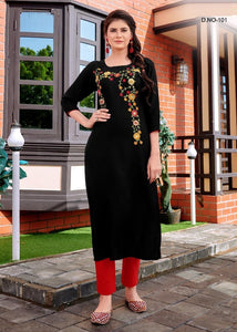 Black Georgette Indian Ethnic kurti with dupata