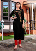 Black Georgette Indian Ethnic kurti with dupata
