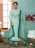 Aqua Georgette Indian women's salwar kameez with dupatta ready to wear