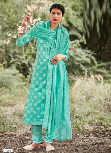 Aqua Georgette Indian women's salwar kameez with dupatta ready to wear