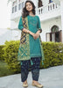 Aqua Georgette Indian women's salwar kameez with dupatta ready to wear