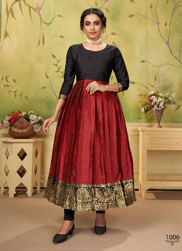 Black Georgette Indian Ethnic kurti with dupata