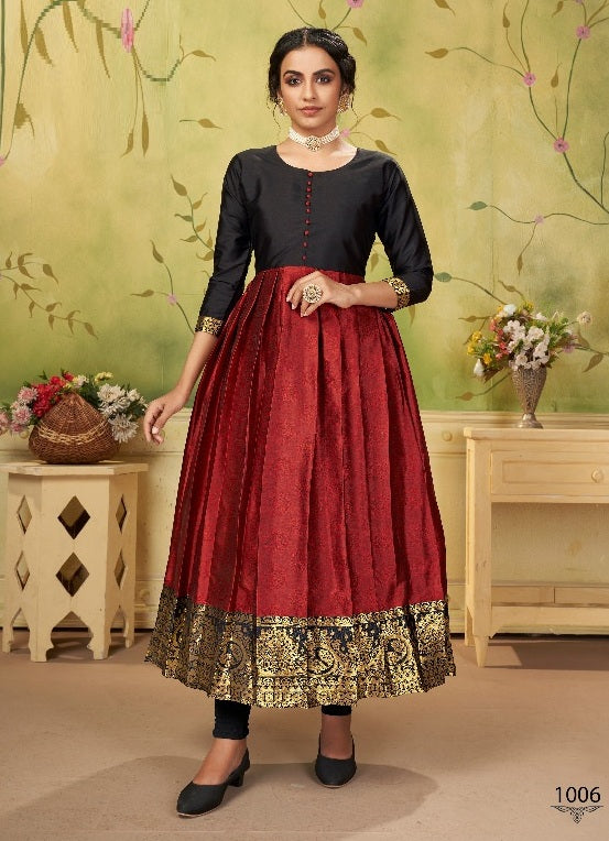 Black Georgette Indian Ethnic kurti with dupata
