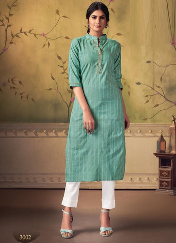 Aqua Georgette Indian Ethnic kurti with dupata