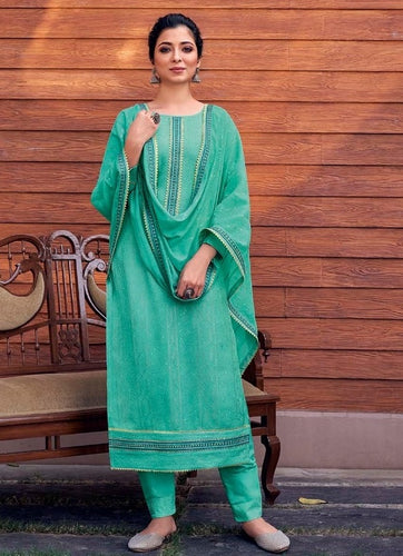 Aqua Georgette Indian women's salwar kameez with dupatta ready to wear