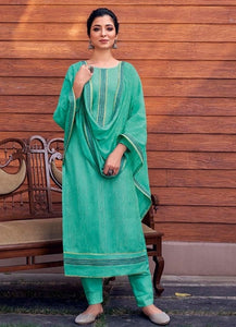 Aqua Georgette Indian women's salwar kameez with dupatta ready to wear
