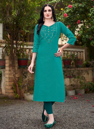 Aqua Georgette Indian Ethnic kurti with dupata