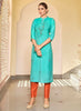 Aqua Georgette Indian Ethnic kurti with dupata