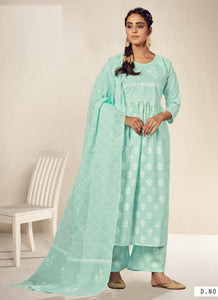 Aqua Georgette Indian women's salwar kameez with dupatta ready to wear