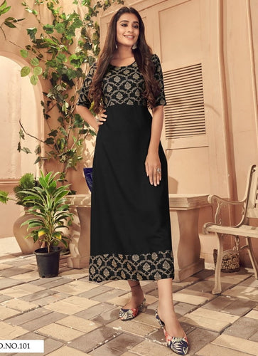 Black Georgette Indian Ethnic kurti with dupata