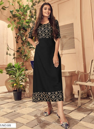 Black Georgette Indian Ethnic kurti with dupata