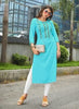 Aqua Georgette Indian Ethnic kurti with dupata