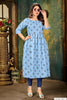 Aqua Georgette Indian Ethnic kurti with dupata
