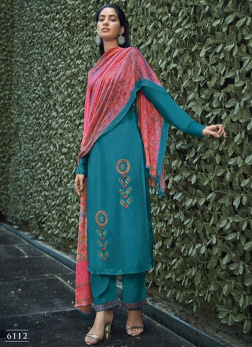 Aqua Georgette Indian women's salwar kameez with dupatta ready to wear