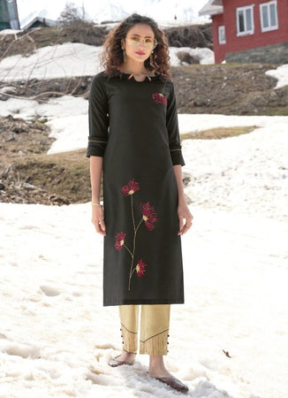 Black Georgette Indian Ethnic kurti with dupata