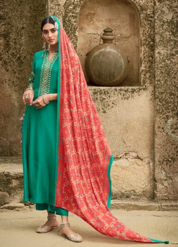 Aqua Georgette Indian women's salwar kameez with dupatta ready to wear