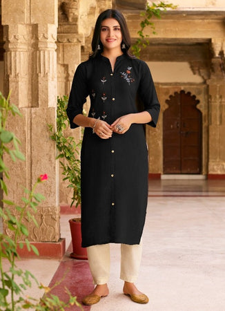 Black Georgette Indian Ethnic kurti with dupata