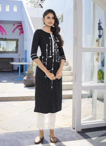 Black Georgette Indian Ethnic kurti with dupata