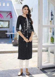 Black Georgette Indian Ethnic kurti with dupata