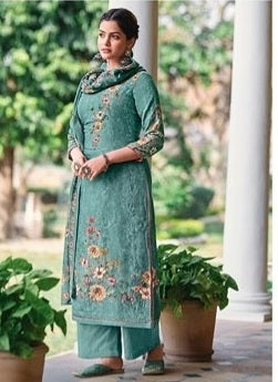 Aqua Georgette Indian women's salwar kameez with dupatta ready to wear