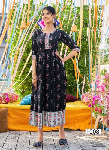 Black Georgette Indian Ethnic kurti with dupata