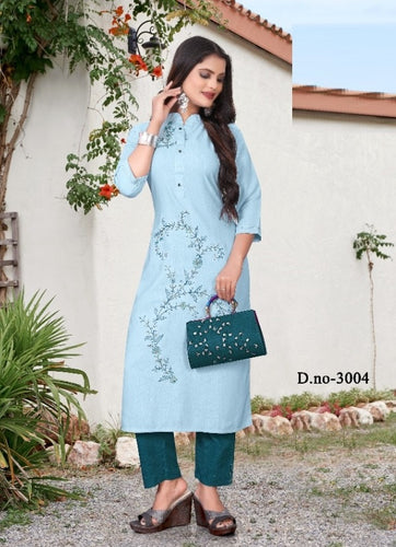 Aqua Georgette Indian Ethnic kurti with dupata