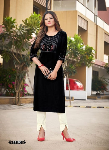 Black Georgette Indian Ethnic kurti with dupata