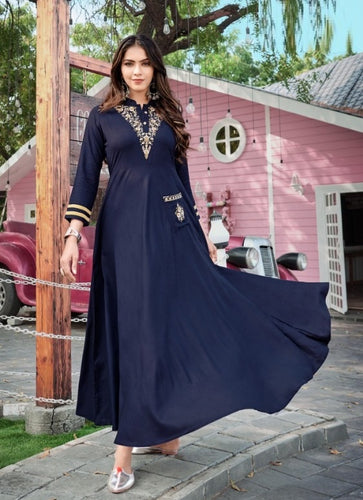 Black Georgette Indian Ethnic kurti with dupata