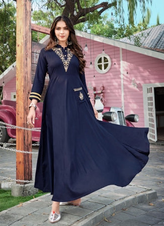 Black Georgette Indian Ethnic kurti with dupata