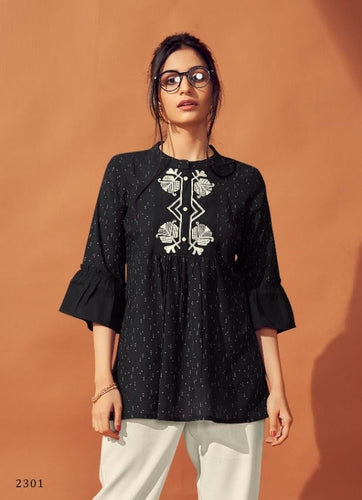 Black Georgette Indian Ethnic kurti with dupata