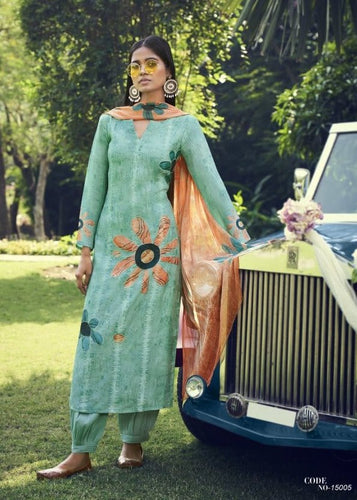 Aqua Georgette Indian women's salwar kameez with dupatta ready to wear