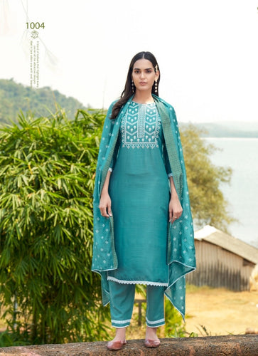 Aqua Georgette Indian women's salwar kameez with dupatta ready to wear