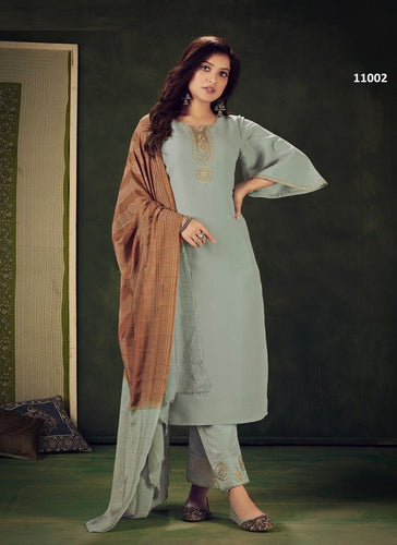 Aqua Georgette Indian women's salwar kameez with dupatta ready to wear