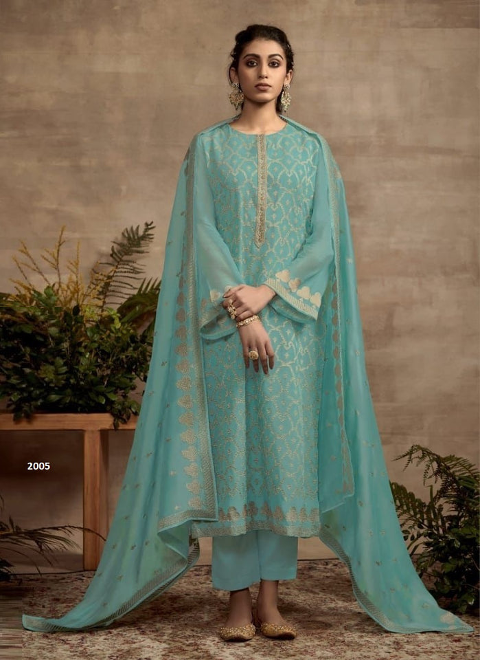 Aqua Georgette Indian women's salwar kameez with dupatta ready to wear