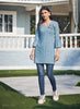 Aqua Georgette Indian Ethnic kurti with dupata