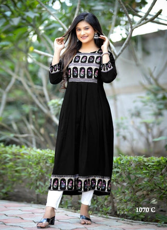 Black Georgette Indian Ethnic kurti with dupata