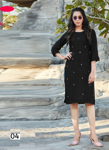 Black Georgette Indian Ethnic kurti with dupata