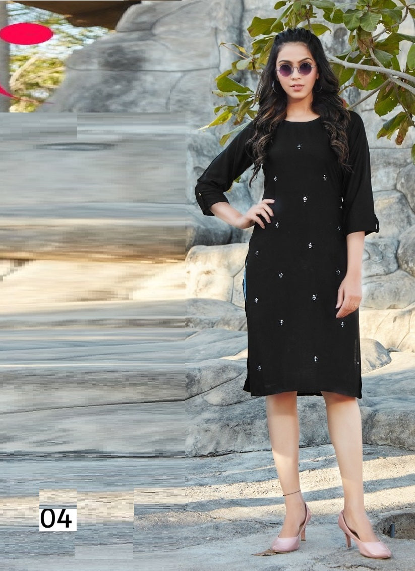 Black Georgette Indian Ethnic kurti with dupata