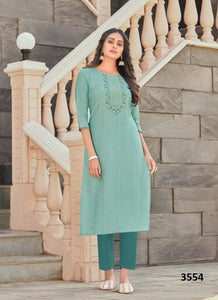 Aqua Georgette Indian Ethnic kurti with dupata