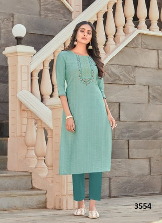 Aqua Georgette Indian Ethnic kurti with dupata