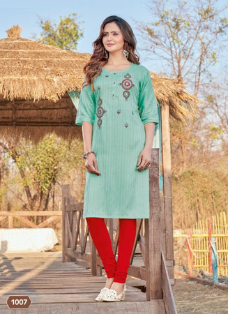 Aqua Georgette Indian Ethnic kurti with dupata