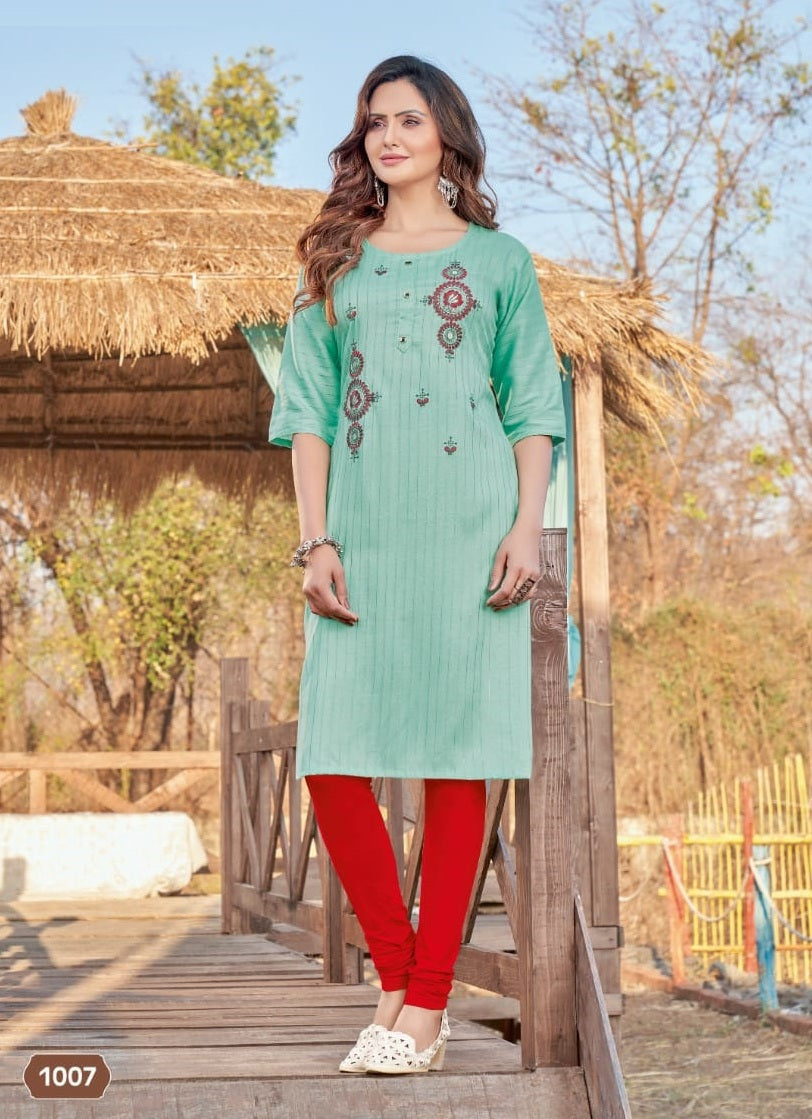 Aqua Georgette Indian Ethnic kurti with dupata